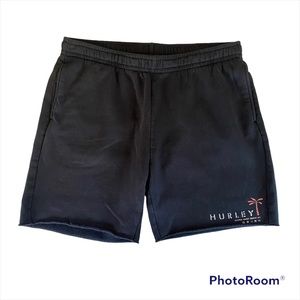 Hurley Mens Black Drawstring Sweatpant Shorts